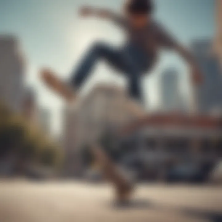 Skateboarder performing tricks while wearing DG skate shoes.