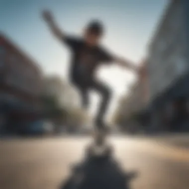 A skateboarder wearing trendy sunglasses while performing tricks