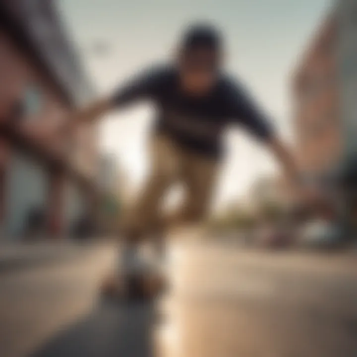 Skateboarder wearing Oakley Holbrook Prism sunglasses during a trick