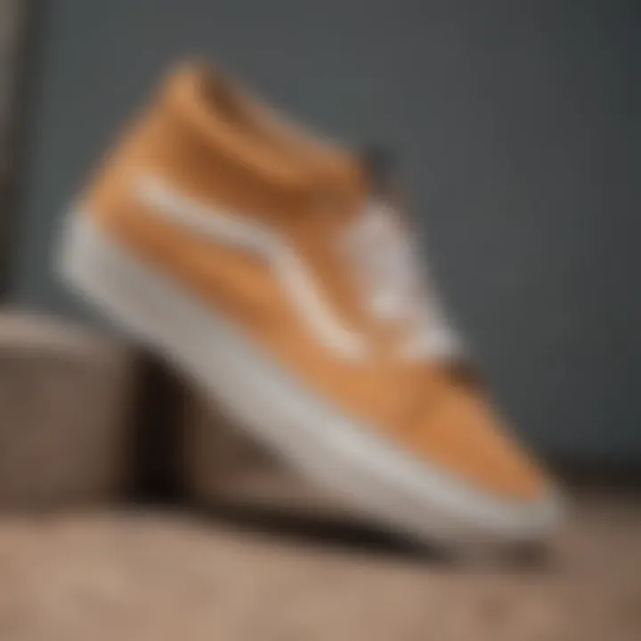 Tan suede Vans styled with urban skate fashion