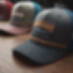 A collection of exclusive trucker hats displayed creatively.