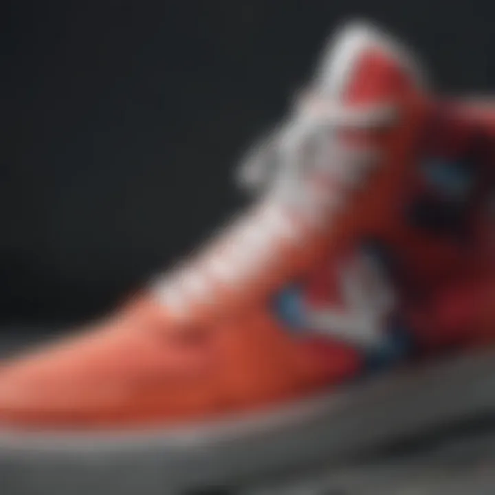 Close-up of Huf sneaker design elements