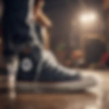 Skateboarder wearing classic Chuck Taylor Converse