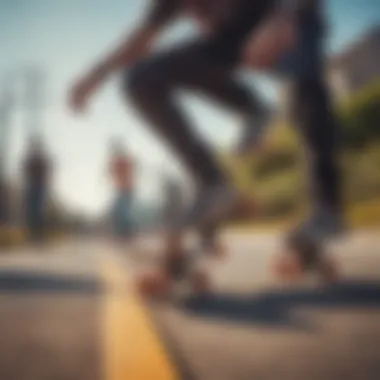 A diverse group of riders enjoying electric skateboards