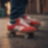 Classic Adidas Samba sneakers on a skateboard