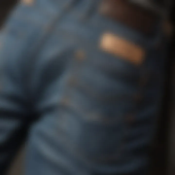 Detailed view of Levi Hi Ball Jeans showcasing design elements