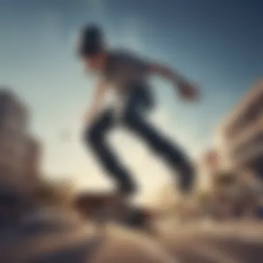 A skateboarder performing a trick while wearing wing sunglasses