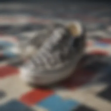 A close-up of the iconic Vans checkerboard pattern on a sneaker