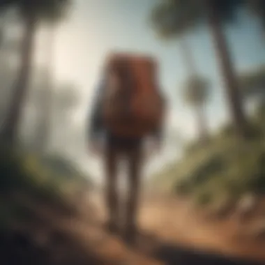 Adventurers using the Wanderer Backpack on a journey